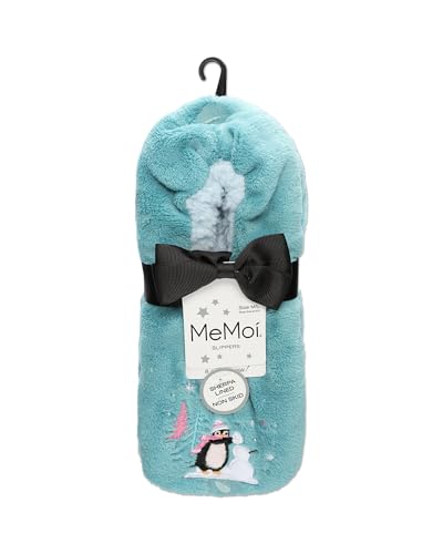 MeMoi Women's Skating Penguin Sherpa Lined Slippers3