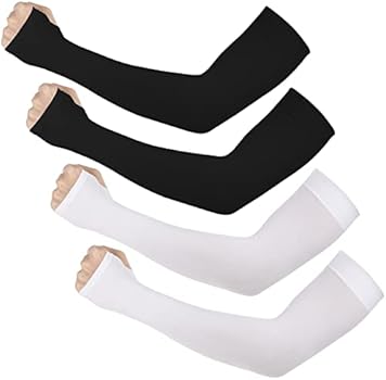 Tyqour Lot De 4 Paires De Manchons De Compression UV Pour Homme Et