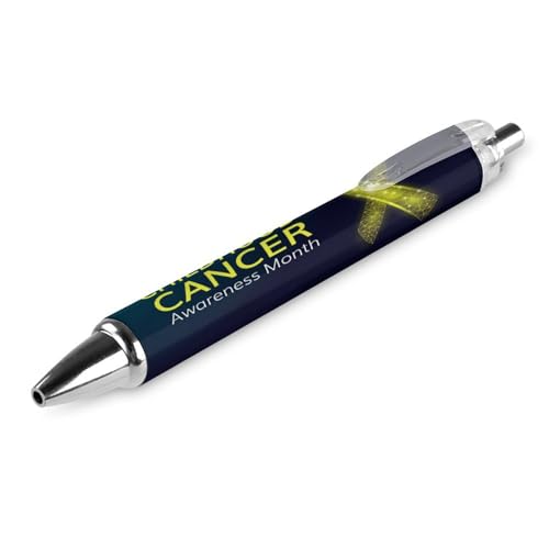 THKVSV Childhood Cancer Awareness In September Lot de 4 stylos à bille rétractables avec encre noire pointe fine (0,5 mm) pour le travail et le bureau