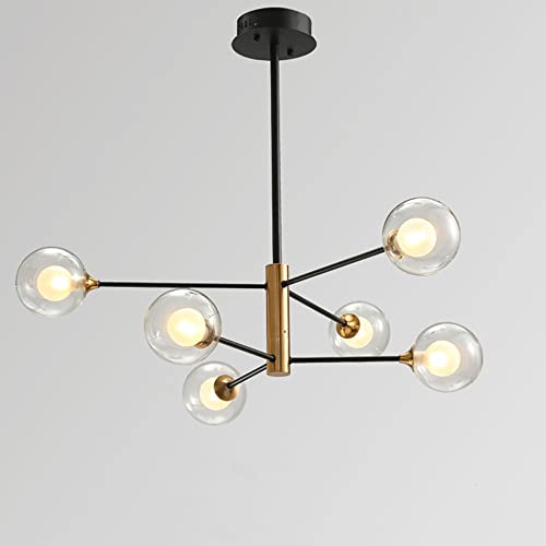 Plafonnier Sputnik de designer scandinave en verre transparent pour salle à manger
