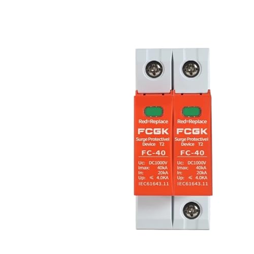 2P DC SPD 500V 600V 800V 1000V 20KA~40KA ハウスサージプロテクター 保護低電圧アレスタデバイス 275VAC 385VAC(グレーサージ、500VDC)