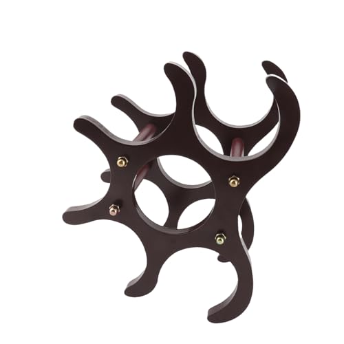 Soporte para 6 botellas de vino en madera roja miniatura 4