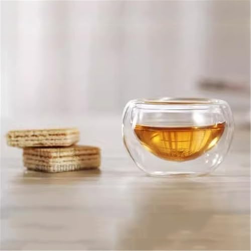 Tazas de té de vidrio borosilicato soplado a mano juego de 6 vasos doble pared gourmet 6