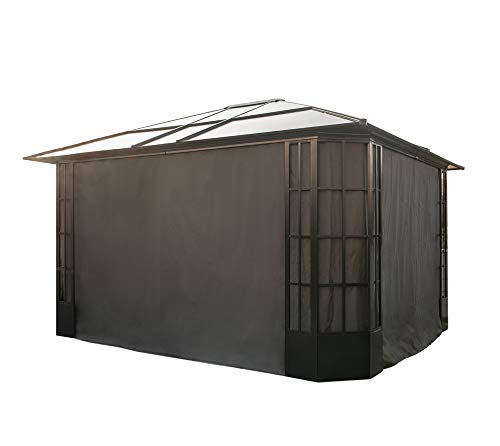 Sojag Vorhänge inkl. Clips für Pavillon Savino 1214 | Dunkelgrau