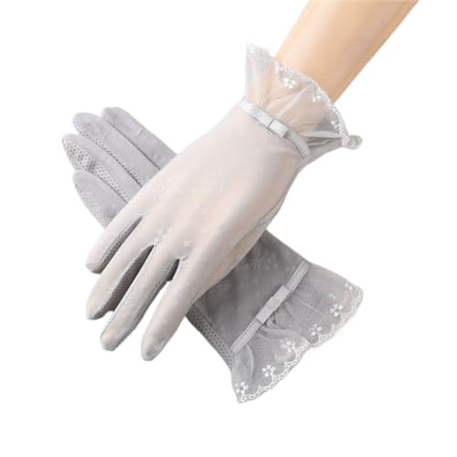 Guantes táctiles de verano para mujer con encaje fino transpirable