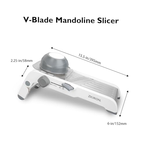 Adjustable Mandoline Slicer - Ultra-Sharp Stainless Steel Blades, Safe Hand Guard, Adjustable Thickness for Fast & Precise Slicing of Vegetables, Fruits & More (Gray) - Image 3