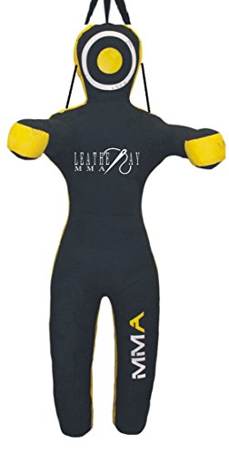 LEATHERAY MMA Jiu Jitsu Judo Punching Bag Grappling Dummy Black Canvas- 48 inches-Unfilled