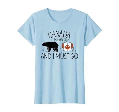 Kanada Bär Heartbeat - kanadische Flagge - Lustiges Kanada T-Shirt für Urlauber, Kanada-Liebhaber, Outdoor-Enthusiasten - Grau, Klein, Unisex, Kurzarm, Klassische Passform, Standardlänge