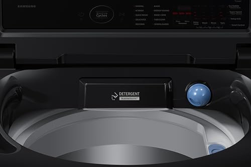 Image of Samsung, 10kg, 5 Star, AI Wash, Eco Bubble, AI Energy Mode, AI VRT+, Quick Wash, Super Speed, Smart Control, Digital Inverter, Fully-Automatic Top Load Washing Machine, WA80F10S2BTL, Black Caviar