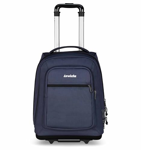 Invicta Trolley Scuola Bump, Blu, 2 In 1, Con Spallacci Uso Zaino, Doppio Scomparto Con Tasca Per Pc, Tasca Per Borraccia, Maxi Capienza 38 Lt, Scuola
