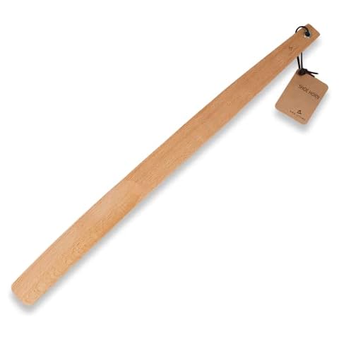ENA Living Beechwood Shoe Horn, Eco-Friendly Shoehorn, Sustainable Shoe Horn, Long-Handled For Your Comfort, Use As A Back Scratcher, Smooth & Sturdy, Non-Slip Long Shoe Horn, Long-Lasting Cover