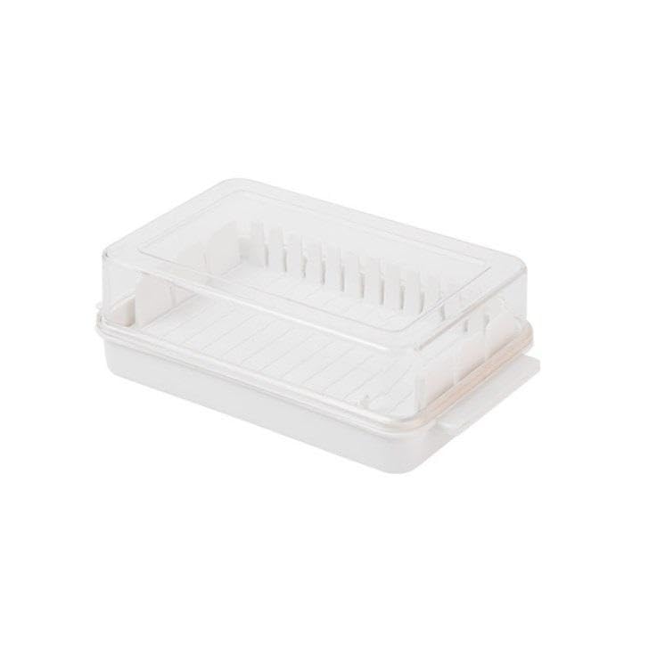 Roestvrijstalen botersnijder met opbergcontainer en doorzichtig deksel voor de keuken