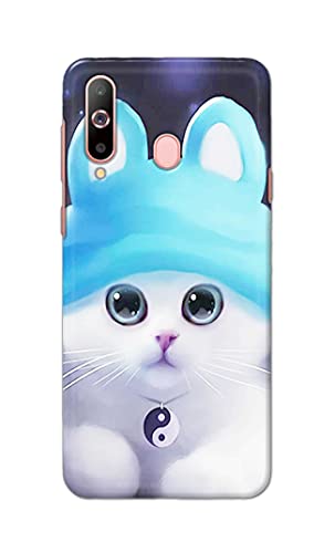 Image of Chinese Cutie Kitten Cat Big Eyes Lovely Girl Ears Hard Back Case Cover for Samsung Galaxy A60 / Samsung M40, SM-M405FN / DS Back Cover -(J5) VNS2221
