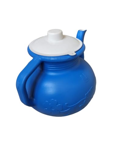 Image of Premium Plastic Water Jug with Handle and Lid | Floral Embossed Multipurpose Kettle for Kitchen, Dining Table, and Office Use (Blue, Pack of 1)