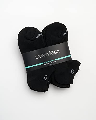 Image of Calvin Klein Womens No Show Socks - 6 Pack Breathable Cotton Blend Athletic Performance Low Cut Running Socks for Women