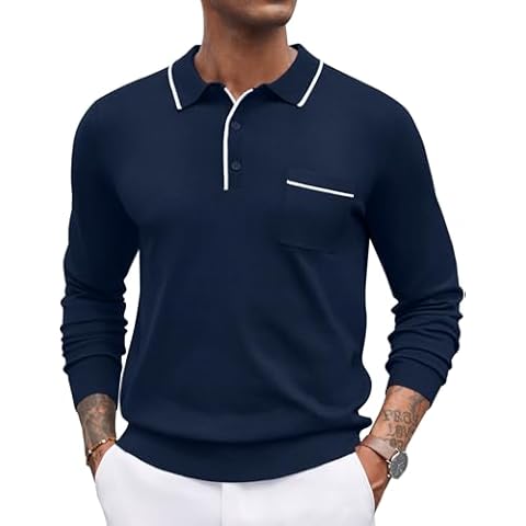 COOFANDY Long Sleeve Knit Polo Cover