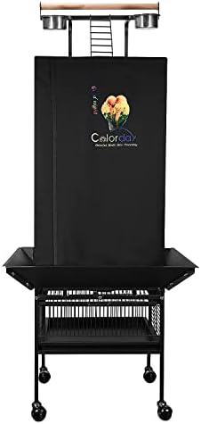 Colorday Good Night Bird Cage Cover for Large Bird Cage with Play Top (Patent Pending),Black 61"