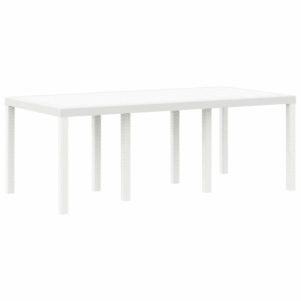 vidaXL Garden Table White 200 x 100 x 73 cm Poly Rattan