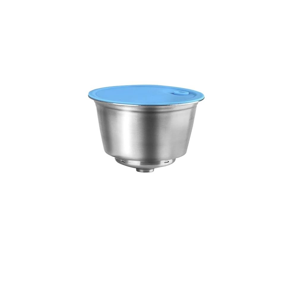 Compatible Para i Cafilas Cápsula Café Recargable Acero Pod | Cápsula acero funda silicona, incluye cuchara y tamper(3pcs-Ti-ss-ymq)
