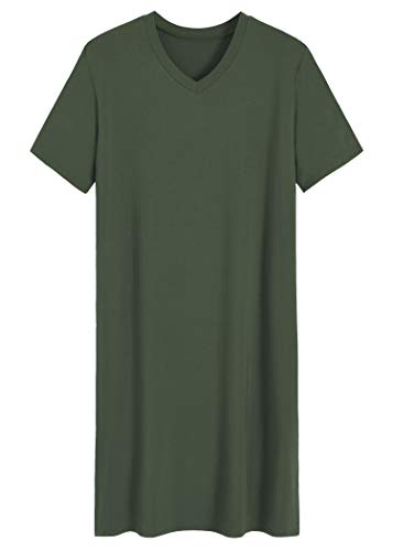 Latuza - Latuza Men's Viscose Nightshirt Short Sleeves Sleep Shirt XL ArmyGreen - Best Deal on Amazon