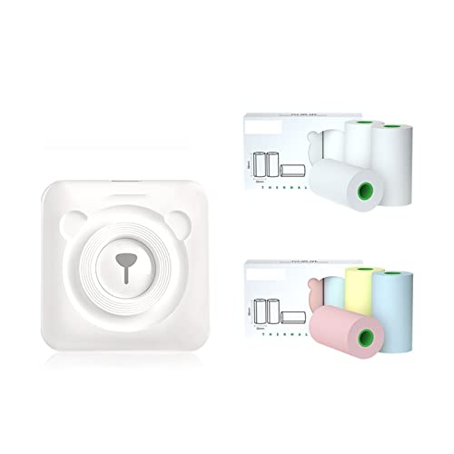 Image of Thermal Photo Printer Wireless Portable Label Maker Barcode Sticker(White 6 Paper)