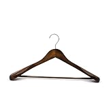 SUNTRADE breite Schulter-Kleiderbügel aus Holz, Kleiderbügel, Jacke, schwere Kleidung, Hosen-Kleiderbügel beige (Coffee)
