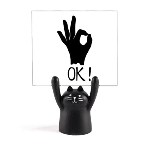 Support de mémo personnalisé chat noir OK fin des post it perdus