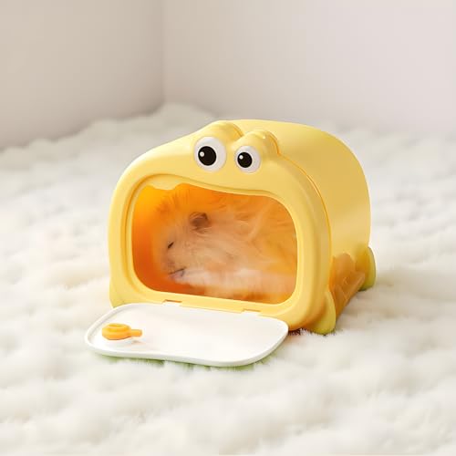 Cama para animales pequeños con puerta magnética y refugio decorativo de hábitat 4