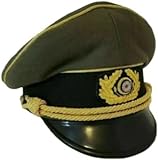WW2 German Army Generals Officers Service Visor Hat Cap Schirmmütze, Light Green (Green, 7-1/4)