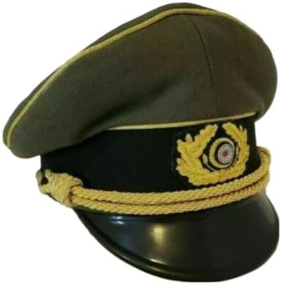 WW2 German Army Generals Officers Service Visor Hat Cap Schirmmütze, Light Green (Green, 7-1/4)