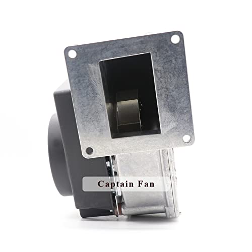 View of the fan's exhaust port and mounting flange