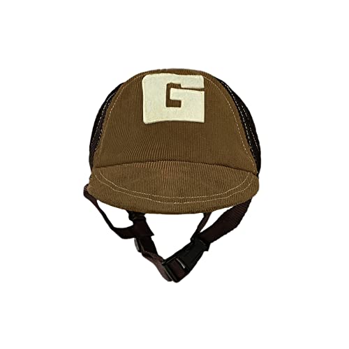 YJZQ Baseballkappe für Hunde, Baseballmütze, verstellbar, mit Ohrlöchern, Sonnenhut, atmungsaktiv, für große Hunde, Größe L, Kaffeeblau