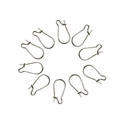 Image of Kidney Hooks for Earring Jewellery Making (Pack of 10 Pairs) (10x18mm, Silver)