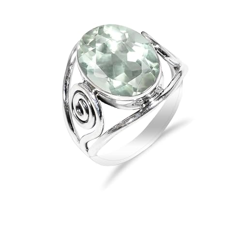 Bague en pierre naturelle homme et femme en argent 925 de style vintage fait main RH-01-P