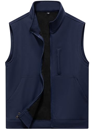 Image of VtuAOL Men's Lightweight Softshell Vest Outdoor Quilted Vest Sleeveless Jacket for Travel Hiking Golf