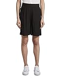 Bermuda mit elastischem Bund TOM TAILOR Damen Alexa Capri Freizeithose, 14482-Deep Black, 44