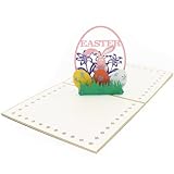 Danlai Fröhliche Ostern-grußkarten Nettes 3d-ostern-kaninchen-bunte Ei-geschenkpapier-karte