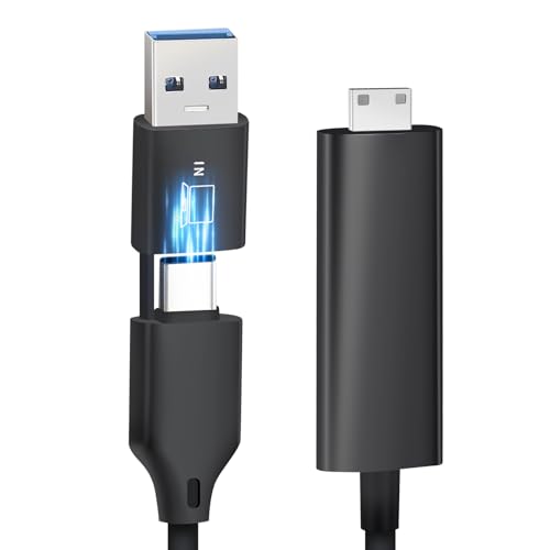 POTTMACEE 2-in-1 USB-A/C to Mini-HDMI Video Signal Conversion Cable for 14’’ Triple Laptop Screen Extender, Designed to Laptop Without Type-C...