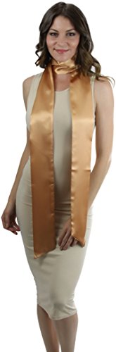 ToBeInStyle Women's Solid Print Satin Skinny Scarf