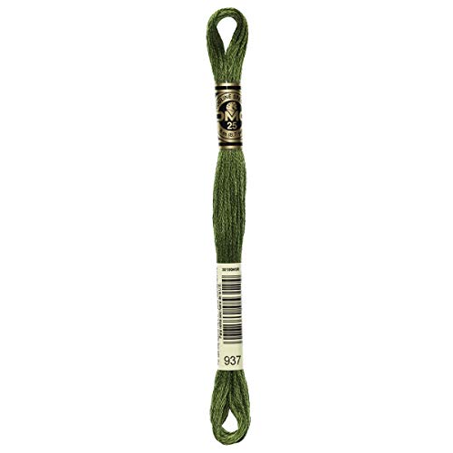 Image of DMC 117-937 6 Strand Embroidery Cotton Floss, Medium Avocado Green, 8.7-Yard