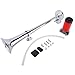 Yaetek 12V Single Trumpet Air Horn Chrome + Compressor Super Loud 150db For Truck Lorry Boat VAN Train