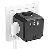 【Schnellladung】2 USB und 1 Type-C Schnittstelle, von denen jeder 3.4A (15.5W. 5.25V) Ladestrom höchstens liefern kann. Die maximale Leistung der Steckdose kann 4000W (maximal 250 V, 16 A) erreichen, wodurch mehrere Geräte schnell gleichzeitig geladen werden können. Unter besonderen Umständen kann es Ihre dringenden Bedürfnisse lösen.