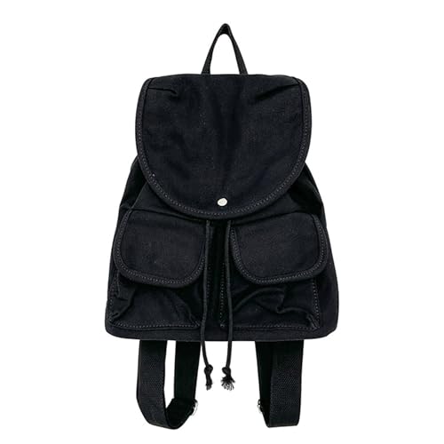 Sac à dos tendance coréen en toile noire pour femme : fini le désordre dans vos affaires