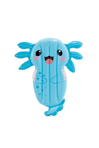 Intex Colchoneta Hinchable ajolote, 94x109x14 cm, Flotador Divertido, con 2 Asas de sujeción, para Piscina, para Playa, Capacidad para 1 Persona, Peso máximo 40 kg, +3 años (58159)