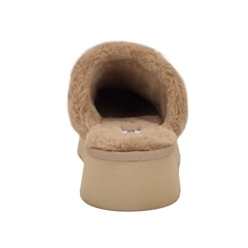 Guess Women's DANIKAS Slipper, Taupe Velvet Rhinestone Logo 240, 83