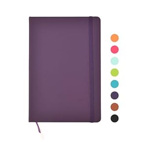 ARPAN Classic A5 Hardback Cover, Ribbon Marker with Elastic Closure Notebook Diary with 80gsm Paper, 136 sheets Perfect for Office, Home, School, Business (Purple)