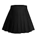 Women School Uniforms plaid Pleated Mini Skirt,2,Black a