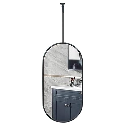 Miroir de courtoisie noir 50x70 cm idéal pour illuminer une entrée ou un couloir