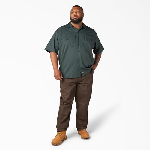 Image of Dickies Men's Short Sleeve Work Shirt - Durable Twill Button Down Shirts for Men, Lightweight Uniform for Daily Wear