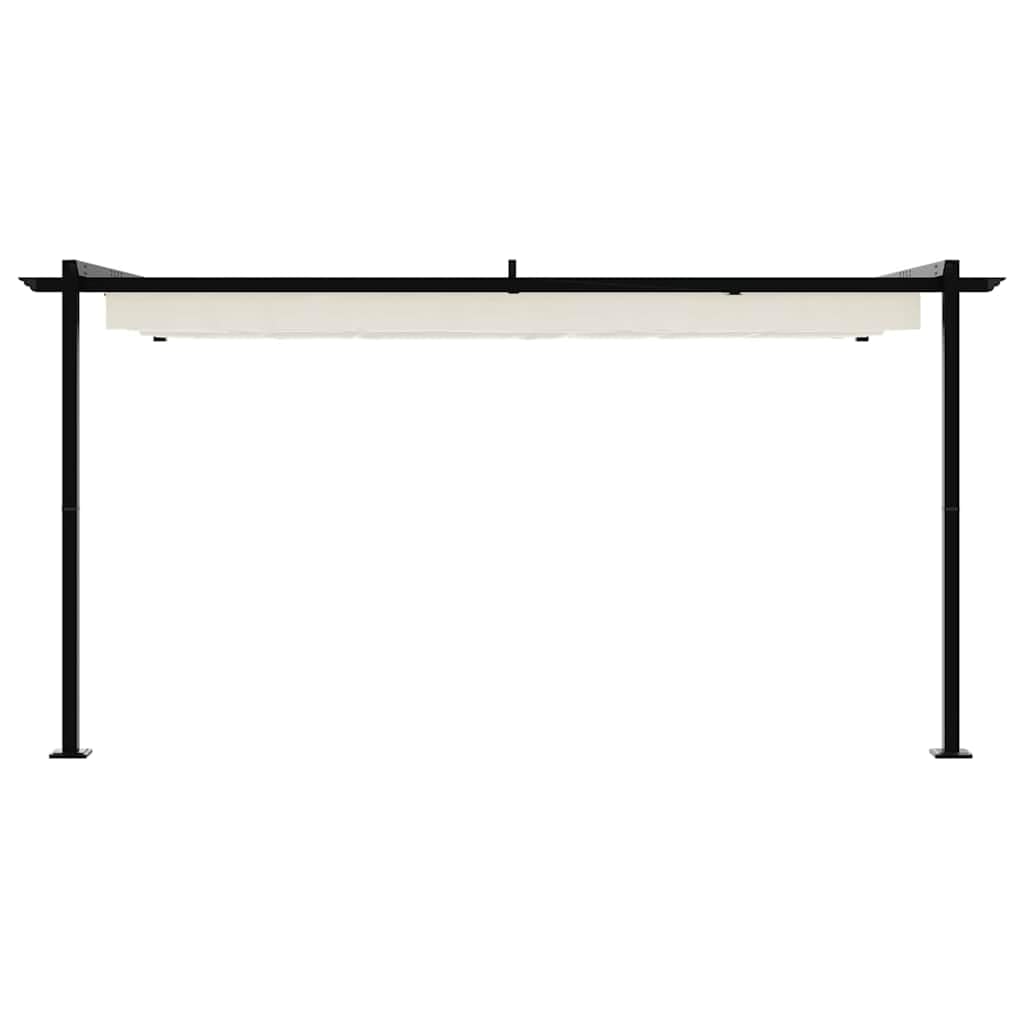 Pawilon ogrodowy, kremowy, 400 x 300 x 200 cm, poliester ze stalową ramą, składany pawilon na taras, balkon, kemping, imprezę w ogrodzie, wesele, grillowanie, festiwal, stoisko targowe
